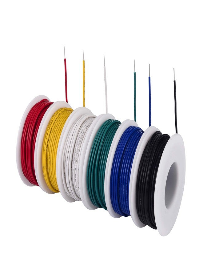 TUOFENG 28 awg Wire Solid Core Hookup Wires-6 Different Colored Jumper Wire 50 ft Each, 28 Gauge Tinned Copper Wire PVC (OD: 1.17mm) Hook up Wires Kit - Image 5